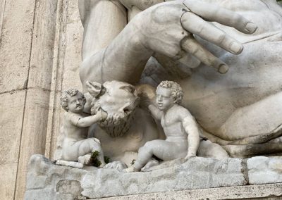 Statue Tevere Romolo Remo Campidoglio Rom Palazzo Senatorio Kapitol